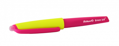 Gumovací pero + 2 náplně - neonově růžová a žlutá