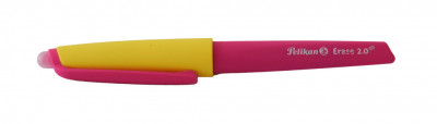 Gumovací pero + 2 náplně - žlutá a růžová