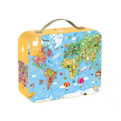 Puzzle - Mapa světa v kufříku - 300 ks