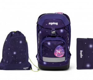 Školní set Ergobag prime Galaxy fialový 2023 - batoh + penál + sportovní pytel