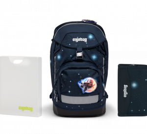 Školní set Ergobag prime Galaxy modrý 2023 - batoh + penál + desky