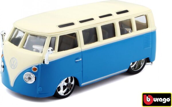 Bburago 1:32 Plus Volkswagen Van Samba Blue/White