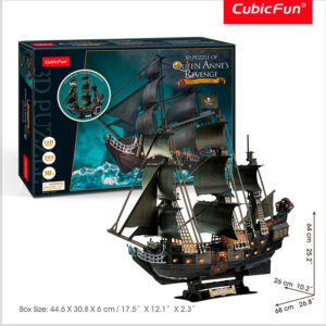 CubicFun 3D puzzle Plachetnice Queen Anne's Revenge Svítící 293 ks