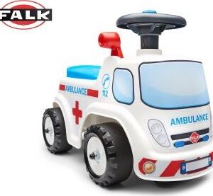 FALK Odrážedlo Ambulance s otevíracím sedadlem a klaksonem na volantu - II. jakost