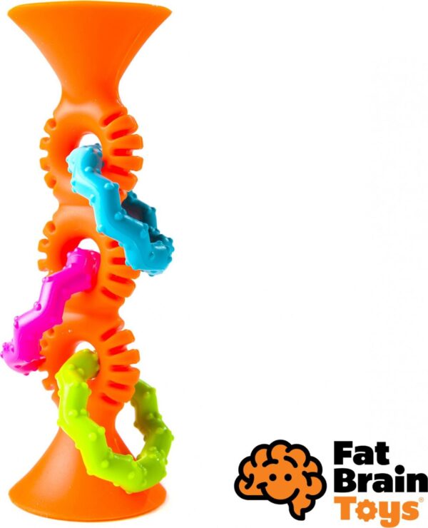 Fat Brain chrastítko pipSquiz Loops oranžové 15 cm