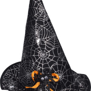 Klobouk čarodějnický s pavoukem 32x30cm