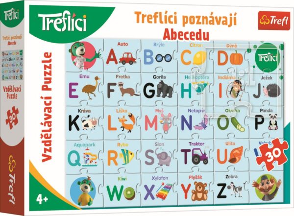 Puzzle vzdělávací - Treflíci poznávají abecedu