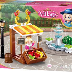 Sluban Girls Dream Village M38-B0870 Dobový stánek s ovocem a fontána