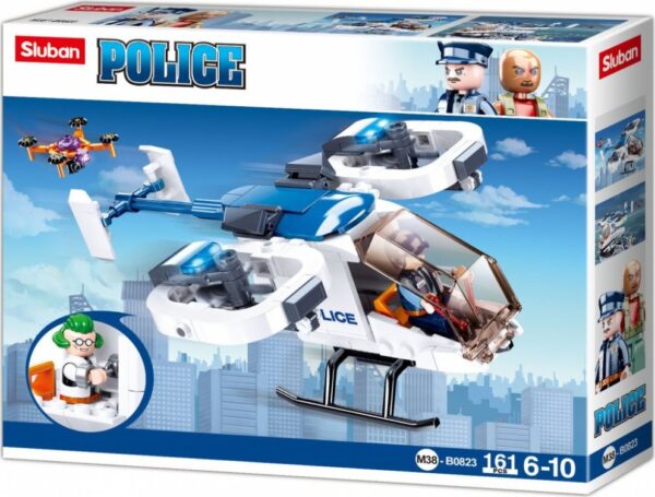Sluban Policie M38-B0823 Policejní helikoptéra s dronem na převoz vězňů