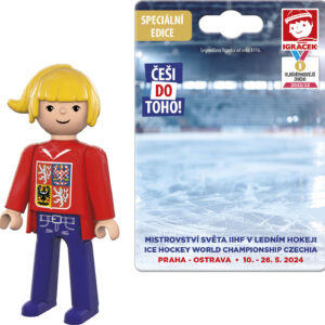 Igráček Fanynka MS v hokeji 2024 červený dres - figurka