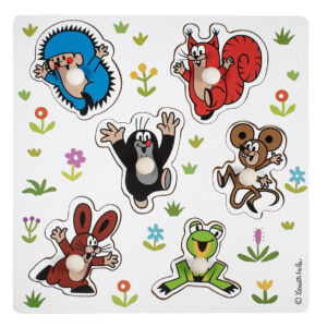 Dřevěné vkládací puzzle s Krtečkem a kamarády - malé