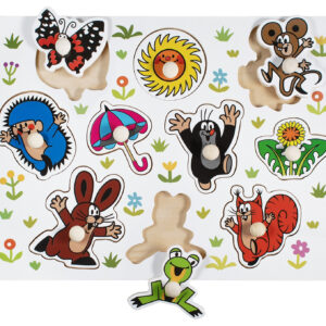 Dřevěné vkládací puzzle s Krtečkem a kamarády - velké