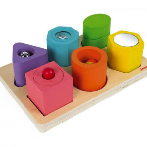 Dřevěné vkládací puzzle - zvuky a tvary