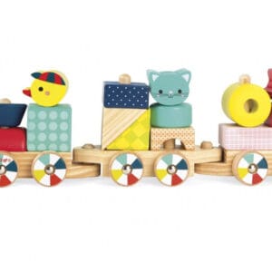 Dřevěný skládací vláček se zvířátky