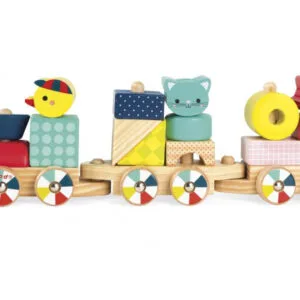 Dřevěný skládací vláček se zvířátky