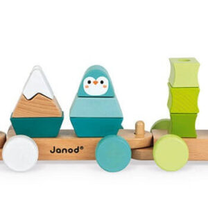 Dřevěný vláček se zvířátky