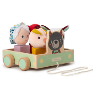 Lilliputiens - tahací vozík vlk Ludvík s aktivitami - vkládačka + tvary