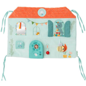 Lilliputiens - textilní panel do postýlky - domeček jelínka Stelly a dráčka Joea