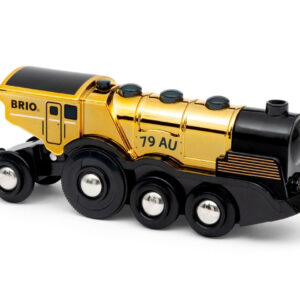 Brio - Mohutná zlatá akční lokomotiva na baterie