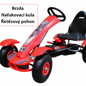 mamido Dětská šlapací motokára formule 01 červená