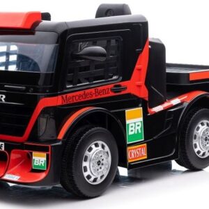 mamido Dětský elektrický kamion Mercedes Axor LCD MP4 s návěsem červený