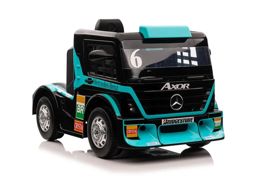 Dětský elektrický kamion Mercedes Axor LCD tyrkysový - Obrázek 2