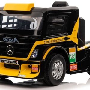 mamido Dětský elektrický kamion Mercedes Axor LCD žlutý
