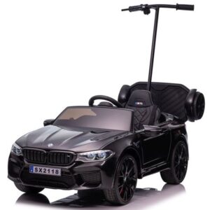 mamido Elektrické autíčko BMW M5 lakované černé s vodící tyčí