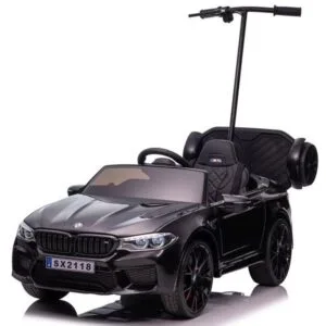 Elektrické autíčko BMW M5 lakované černé s vodící tyčí