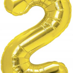 mamido Foliový balónek číslo 2 zlatý 40 cm