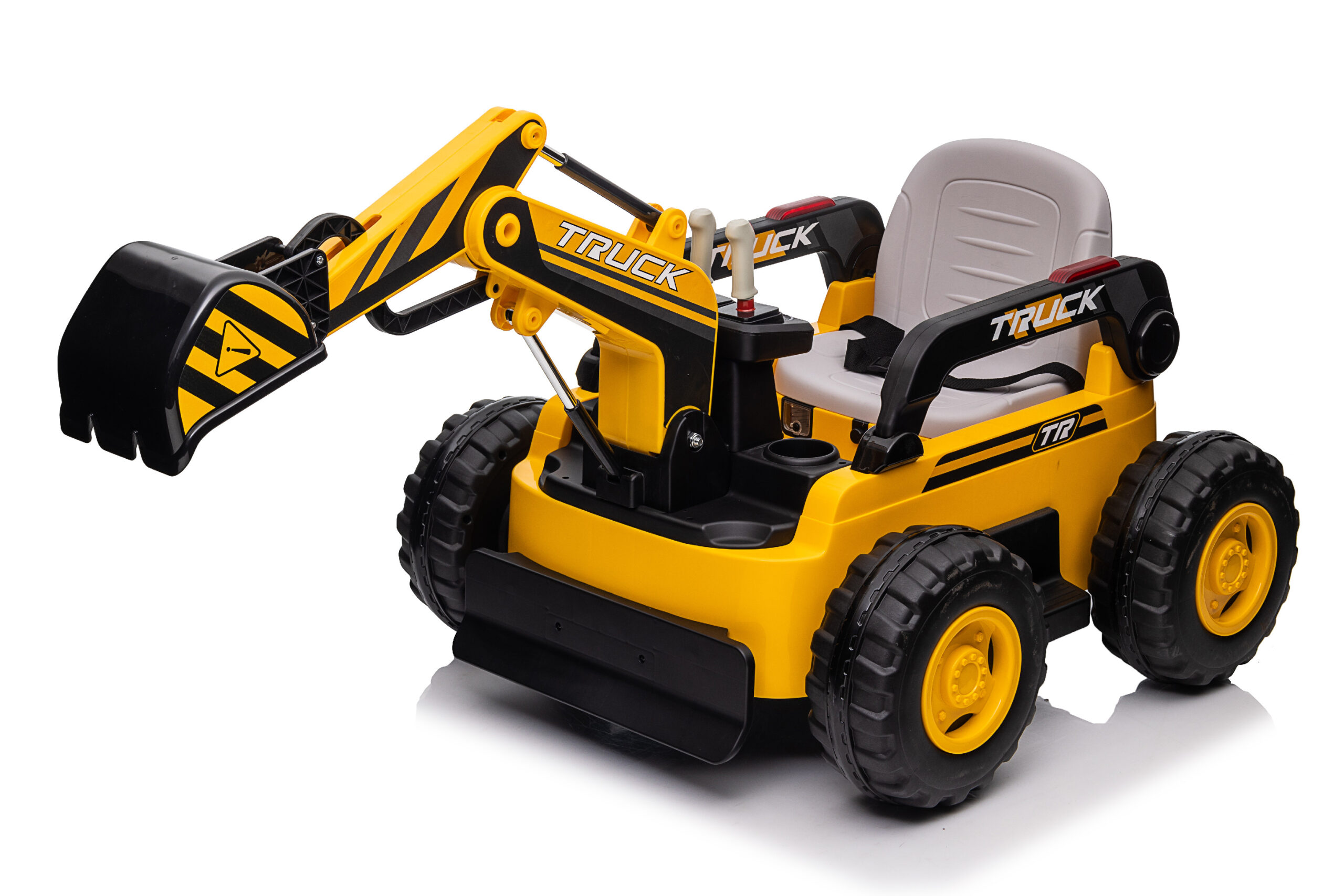 Mamido Mamido Dětský elektrický bagr CAR-26B žlutý | 4x4 | RC 2.4Ghz | EKO kůže | 12V10Ah