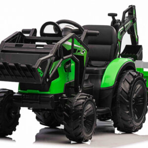 Mamido Mamido Dětský elektrický traktor bagr s přívěsem Strong RC EVA kola 12V10Ah zelený