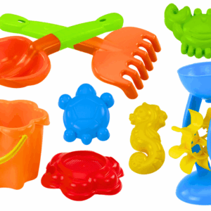 mamido Barevná sada na písek kyblík mlýnek sítko formičky 9 ks