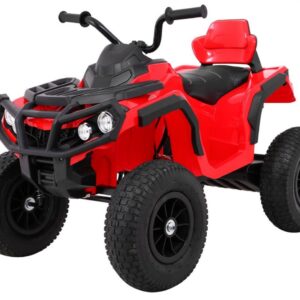 mamido Dětská elektrická čtyřkolka ATV nafukovací kola červená