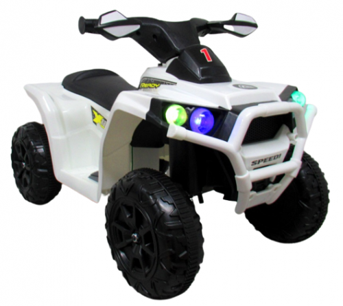 Dětská elektrická čtyřkolka J8 s efekty bílá - Obrázek 2