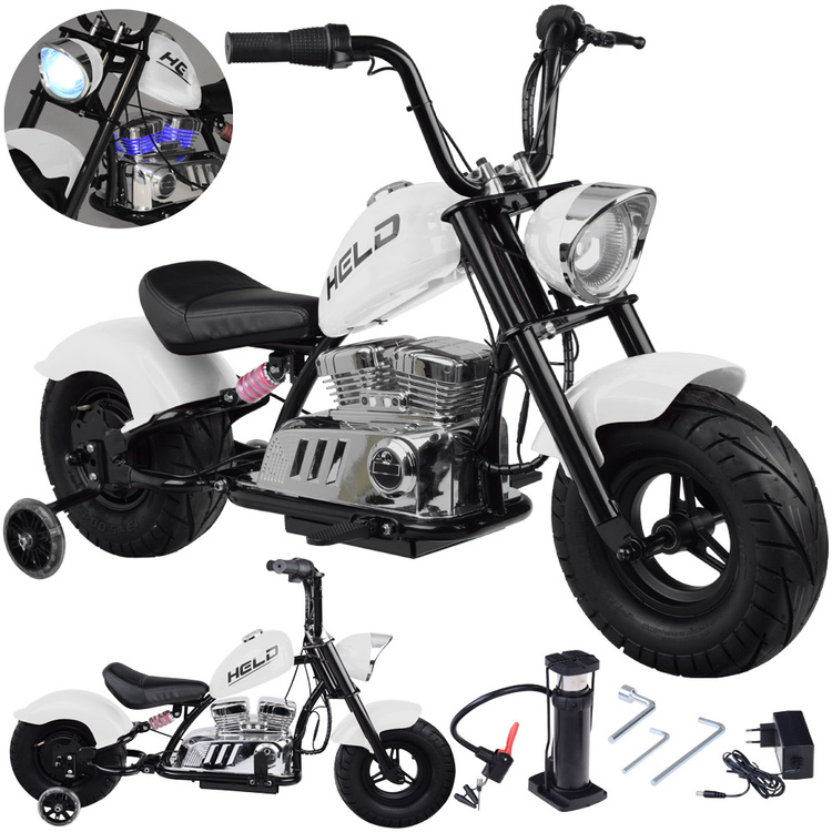 Dětská elektrická motorka Chopper 24V bílá - Obrázek 2