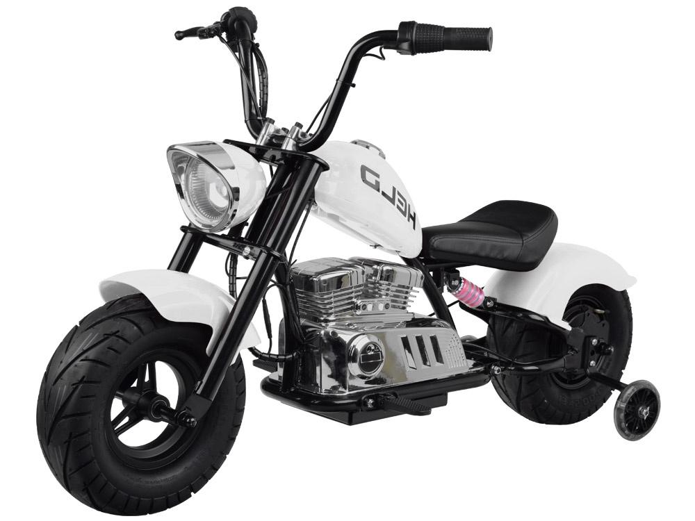 mamido Dětská elektrická motorka Chopper 24V bílá