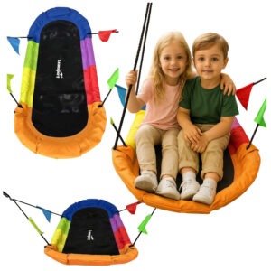 mamido Dětská hnízdová houpačka 167×75 cm duhová