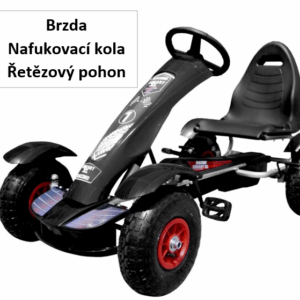 mamido Dětská šlapací motokára formule 01 černá