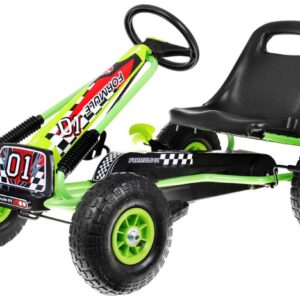 mamido Dětská šlapací motokára s nafukovacími koly A-15 zelená