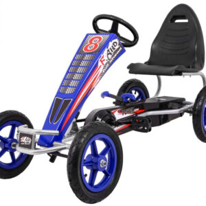 mamido Dětská šlapací motokára s nafukovacími koly Ahead AIR modrá