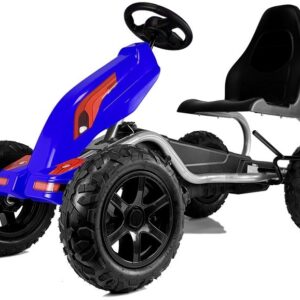 mamido Dětská šlapací motokára s nafukovacími koly Monster modrá