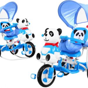 mamido Dětská tříkolka Panda se zvukovými efekty modrá