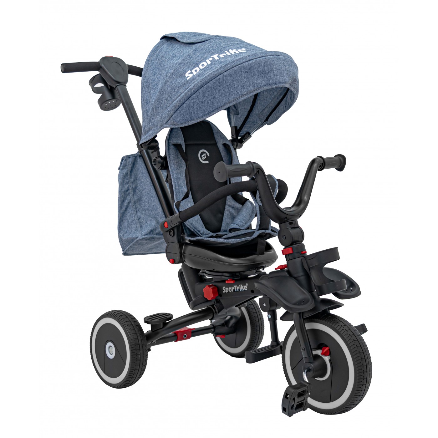 Dětská tříkolka RIDER se stříškou modrá - Obrázek 2