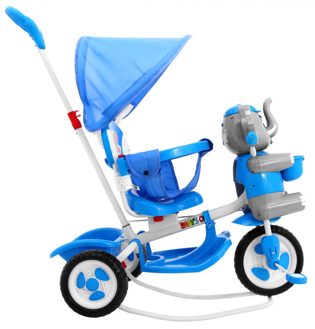 Dětská tříkolka slon se zvukovými efekty modrá - Obrázek 2