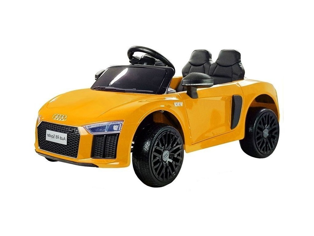 mamido Dětské elektrické autíčko Audi R8 Spyder lakované žluté