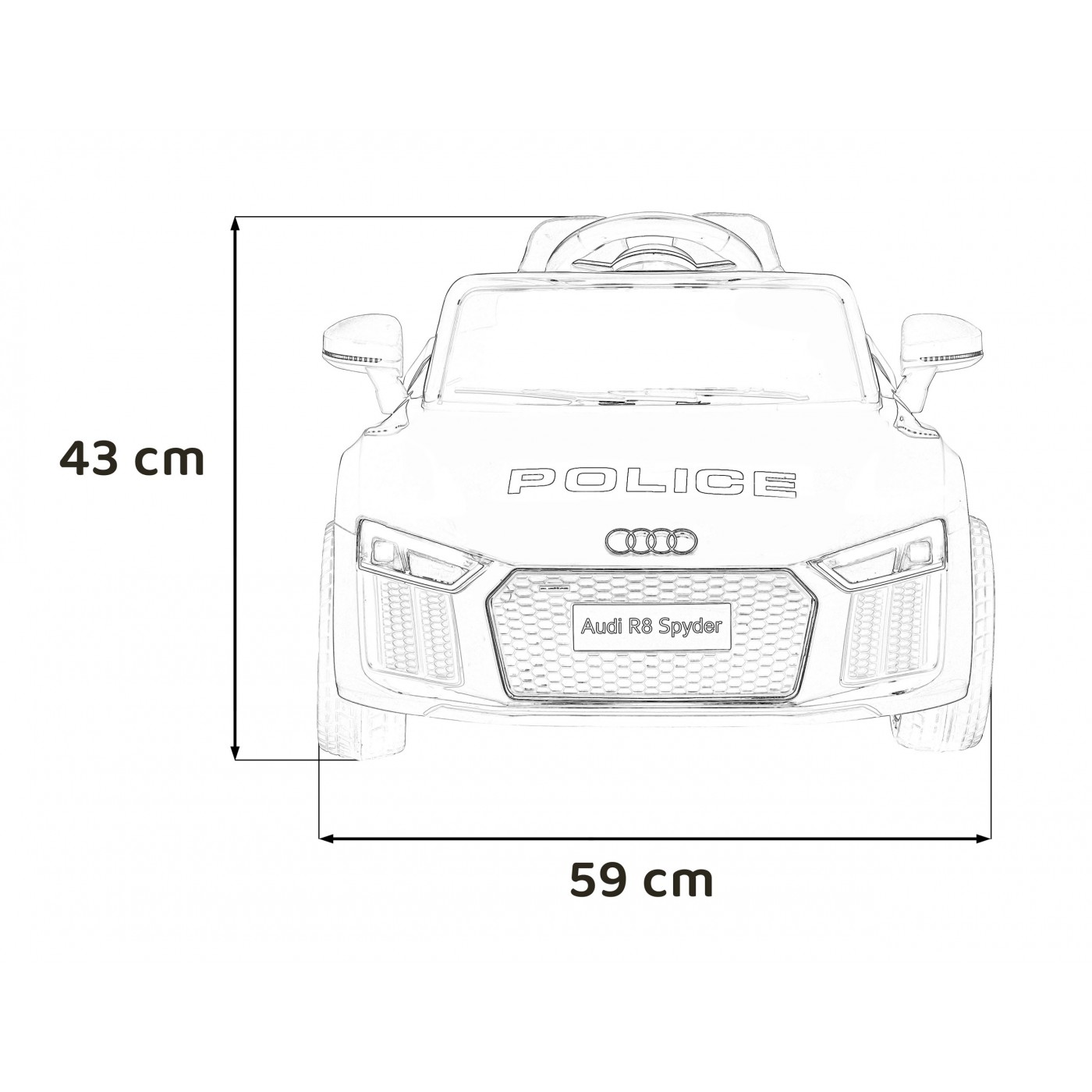Dětské elektrické autíčko Audi R8 Spyder policie - Obrázek 2