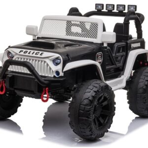 mamido Dětské elektrické autíčko Jeep Power Policie černo-bílé