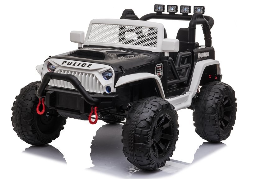 mamido Dětské elektrické autíčko Jeep Power Policie černo-bílé