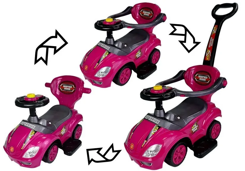 Dětské odrážedlo 3v1 Mega Car růžové